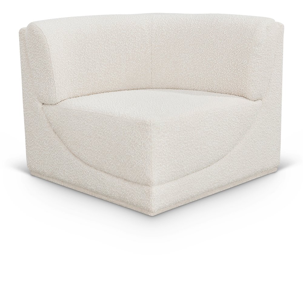 Ollie Cream Boucle Fabric Corner. Picture 1