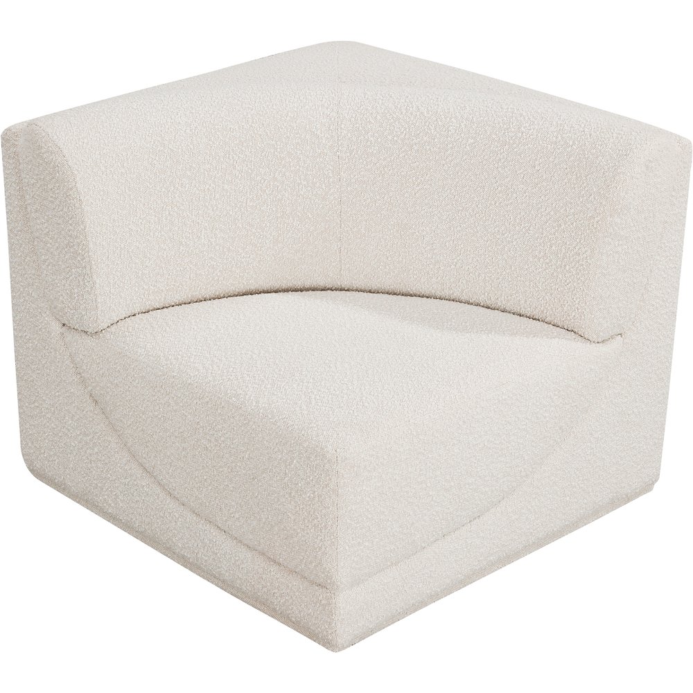 Ollie Cream Boucle Fabric Corner. Picture 4