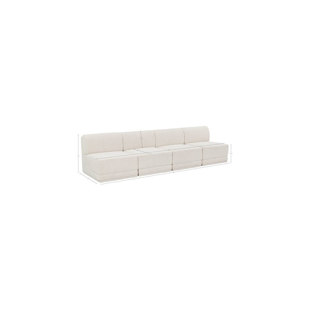 Ollie Cream Boucle Fabric Modular Sofa. Picture 8