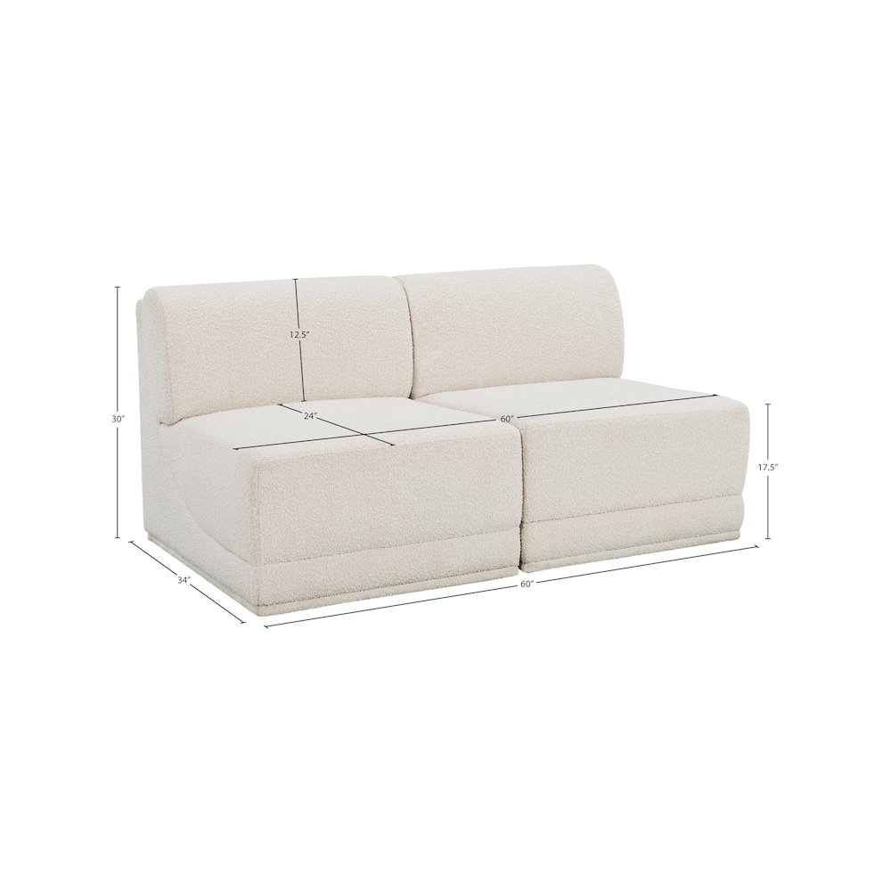 Ollie Cream Boucle Fabric Modular Sofa. Picture 8