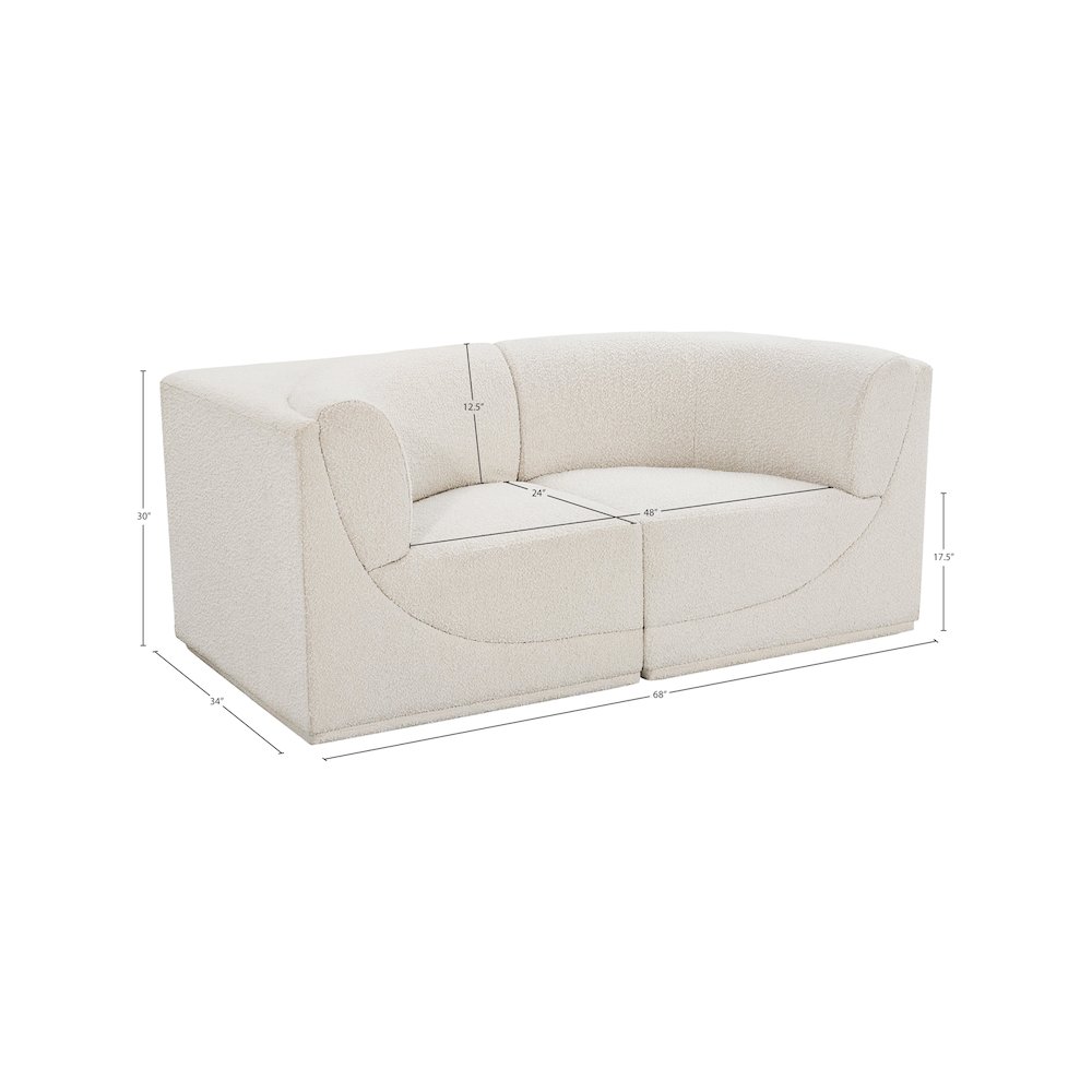 Ollie Cream Boucle Fabric Modular Sofa. Picture 10