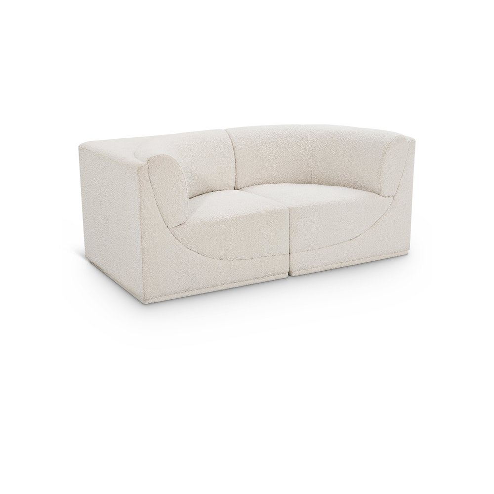 Ollie Cream Boucle Fabric Modular Sofa. Picture 1