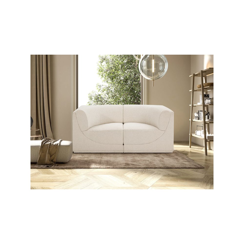 Ollie Cream Boucle Fabric Modular Sofa. Picture 2