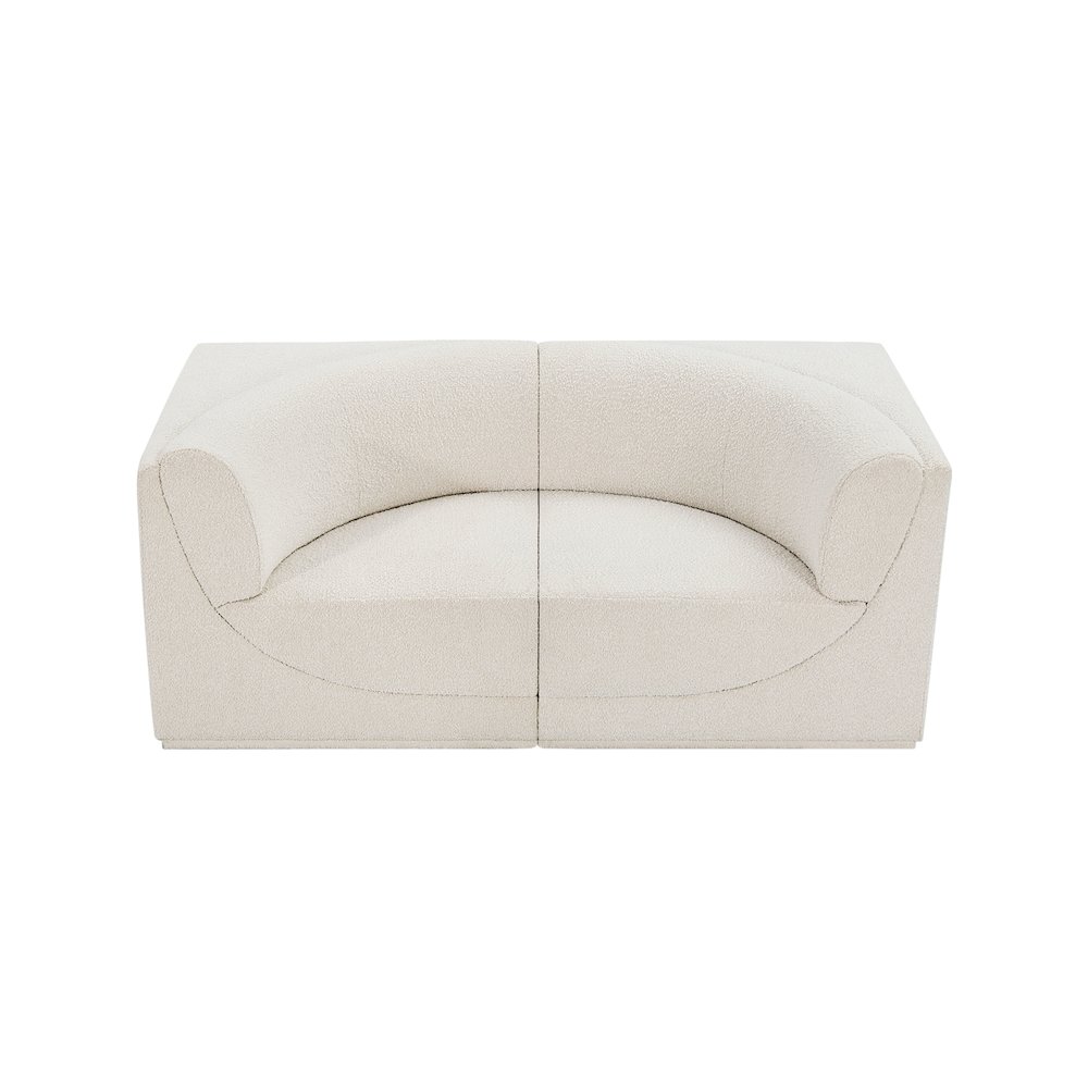Ollie Cream Boucle Fabric Modular Sofa. Picture 6