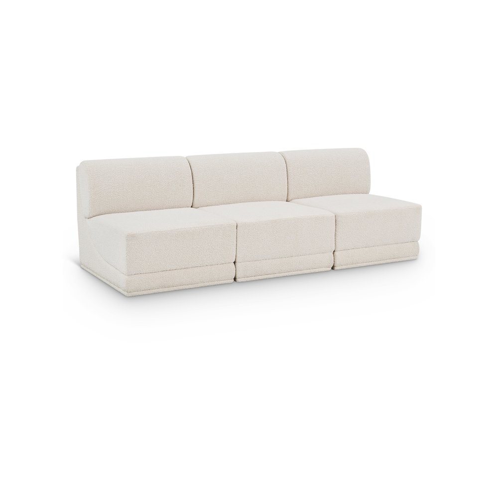 Ollie Cream Boucle Fabric Modular Sofa. Picture 1