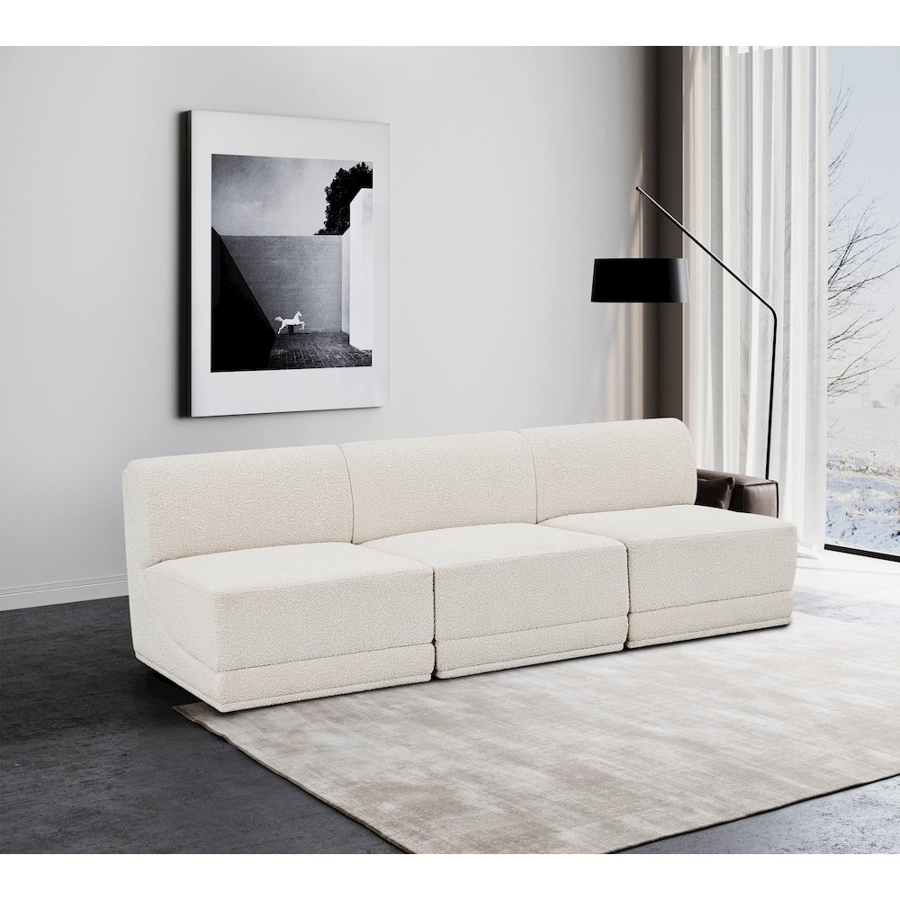 Ollie Cream Boucle Fabric Modular Sofa. Picture 2