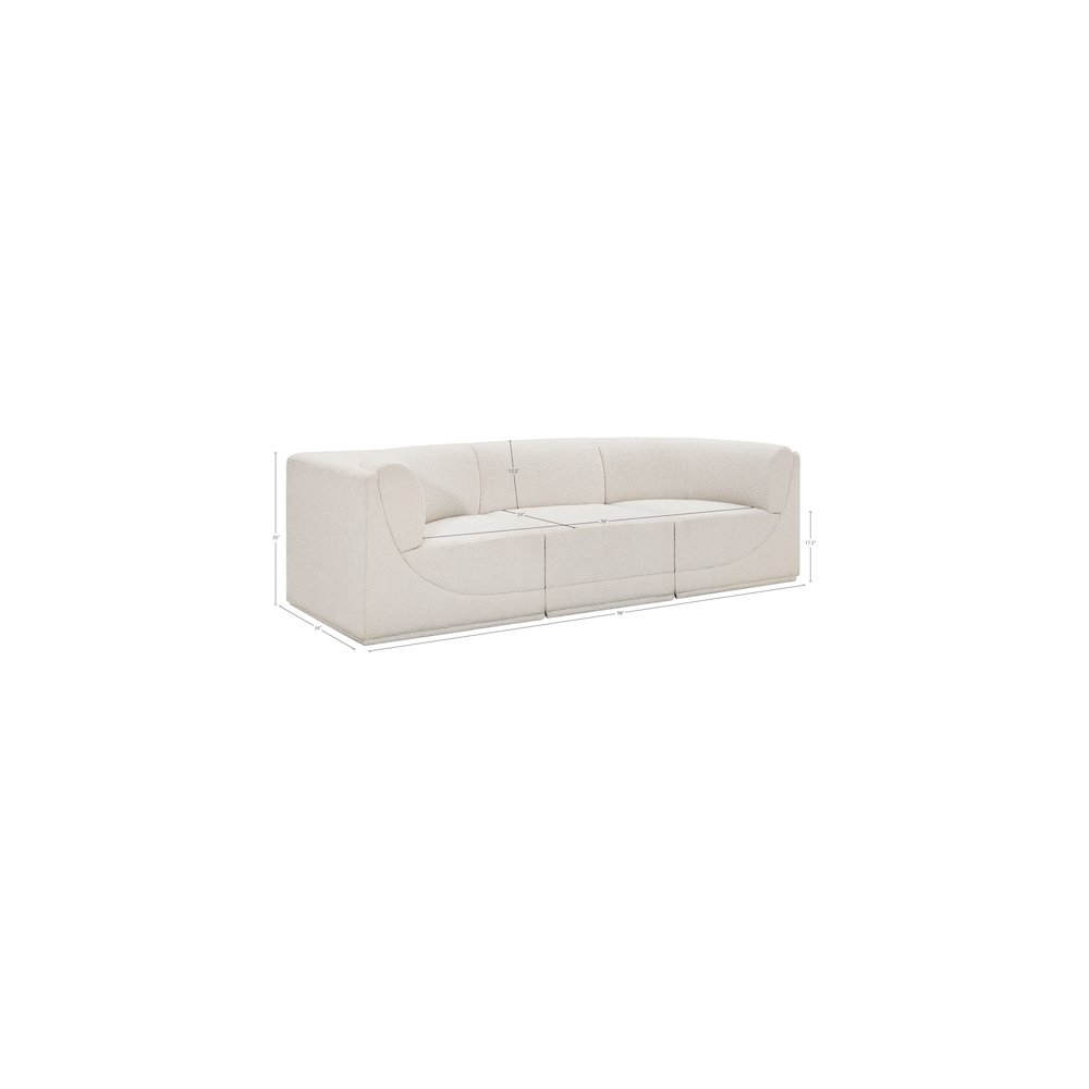 Ollie Cream Boucle Fabric Modular Sofa. Picture 12
