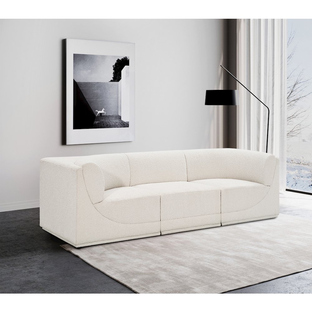 Ollie Cream Boucle Fabric Modular Sofa. Picture 2