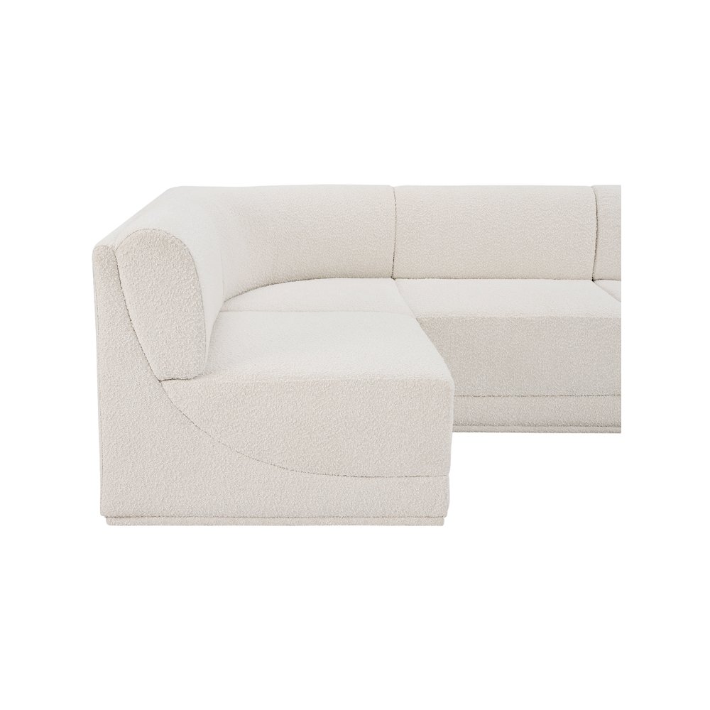 Ollie Cream Boucle Fabric Modular Sectional. Picture 10