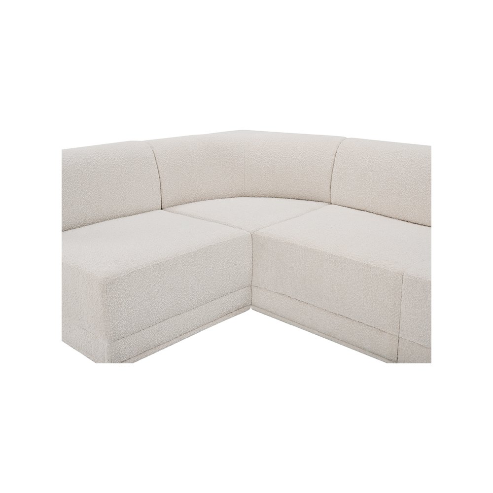 Ollie Cream Boucle Fabric Modular Sectional. Picture 12