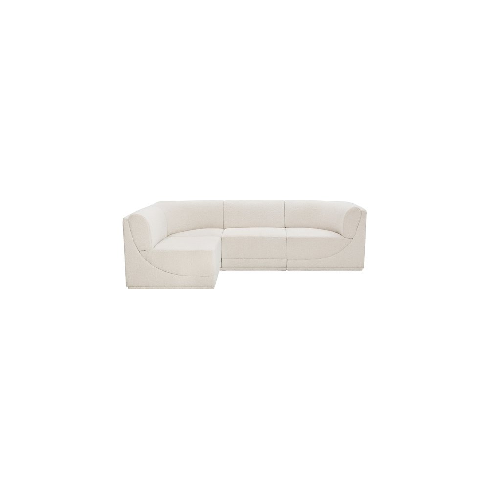 Ollie Cream Boucle Fabric Modular Sectional. Picture 4