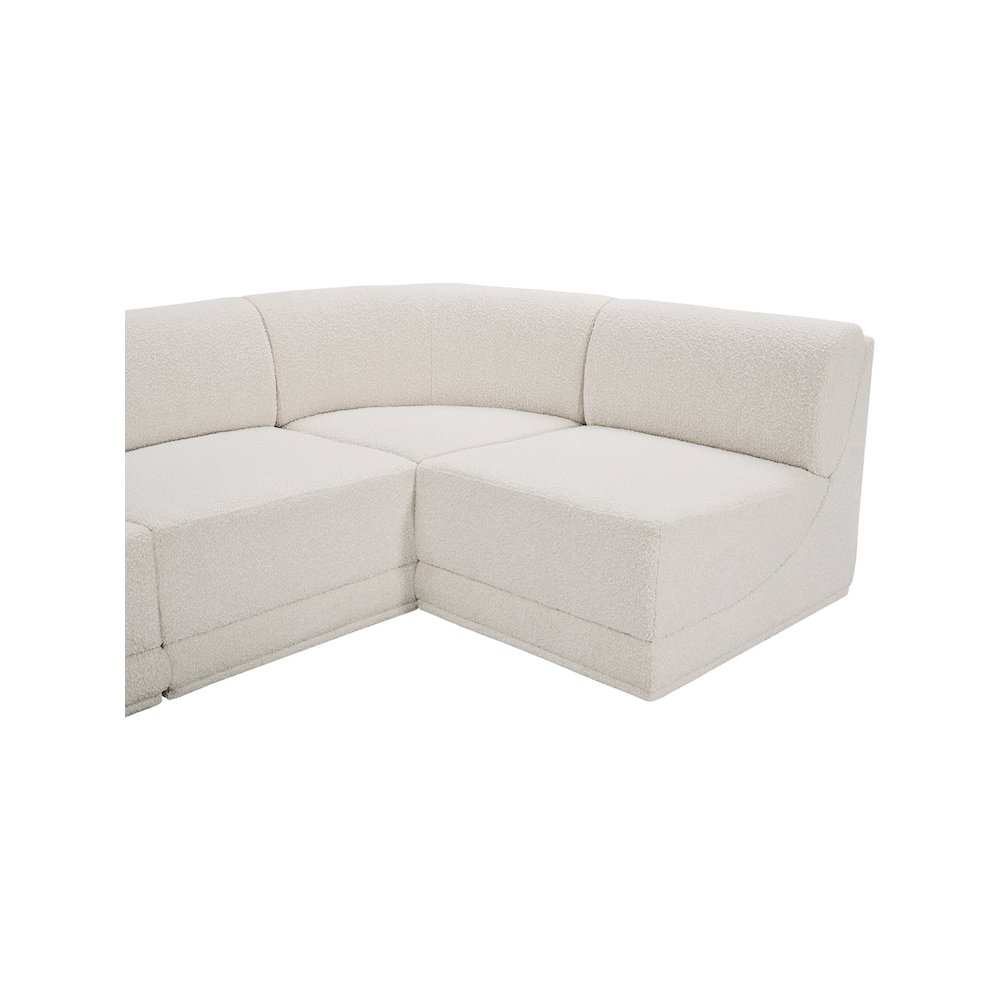 Ollie Cream Boucle Fabric Modular Sectional. Picture 7