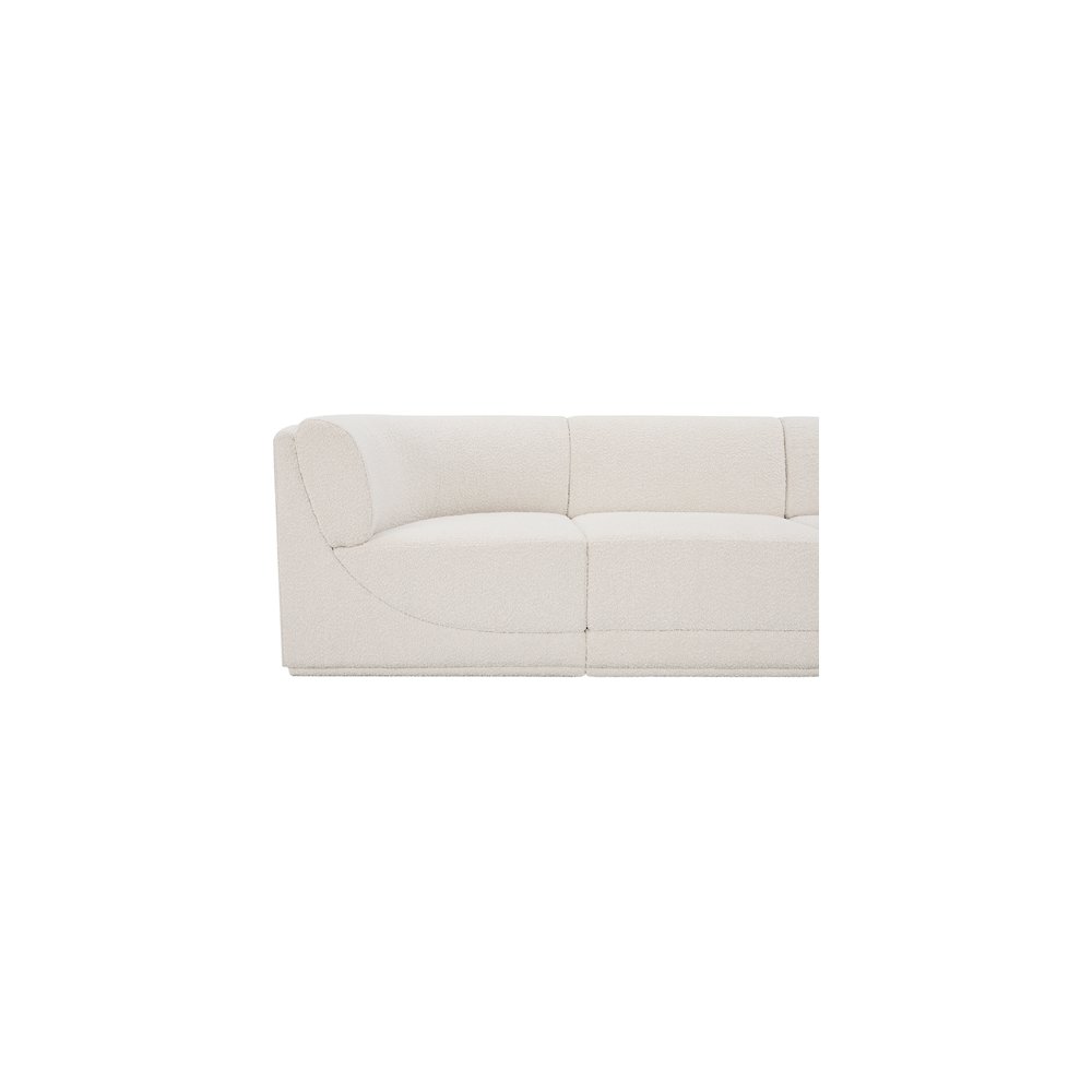 Ollie Cream Boucle Fabric Modular Sectional. Picture 8