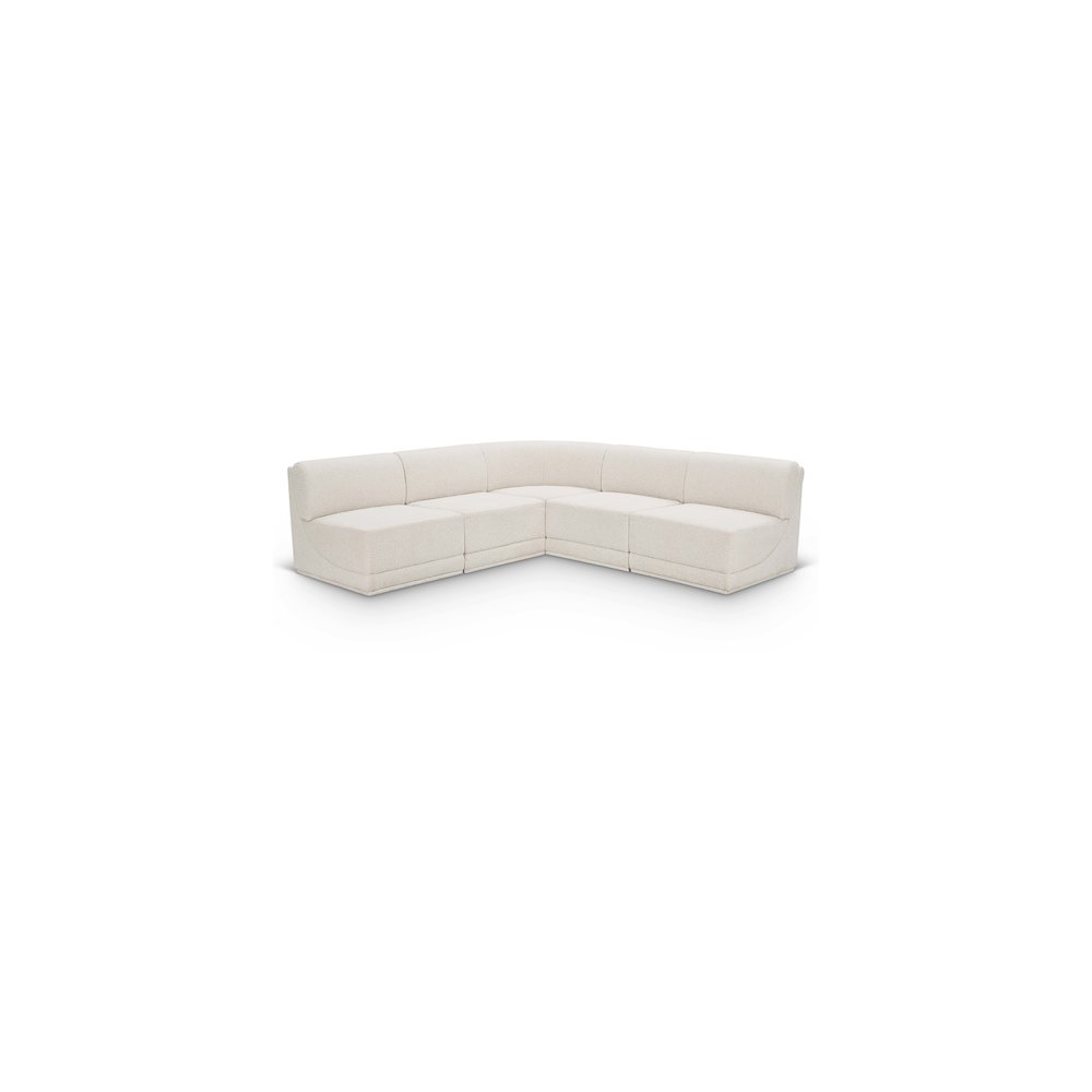 Ollie Cream Boucle Fabric Modular Sectional. Picture 1