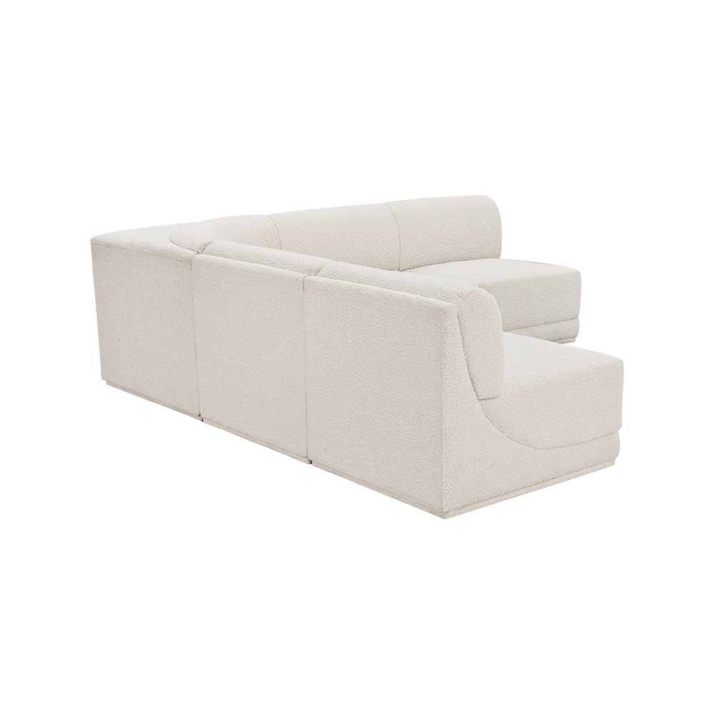Ollie Cream Boucle Fabric Modular Sectional. Picture 4