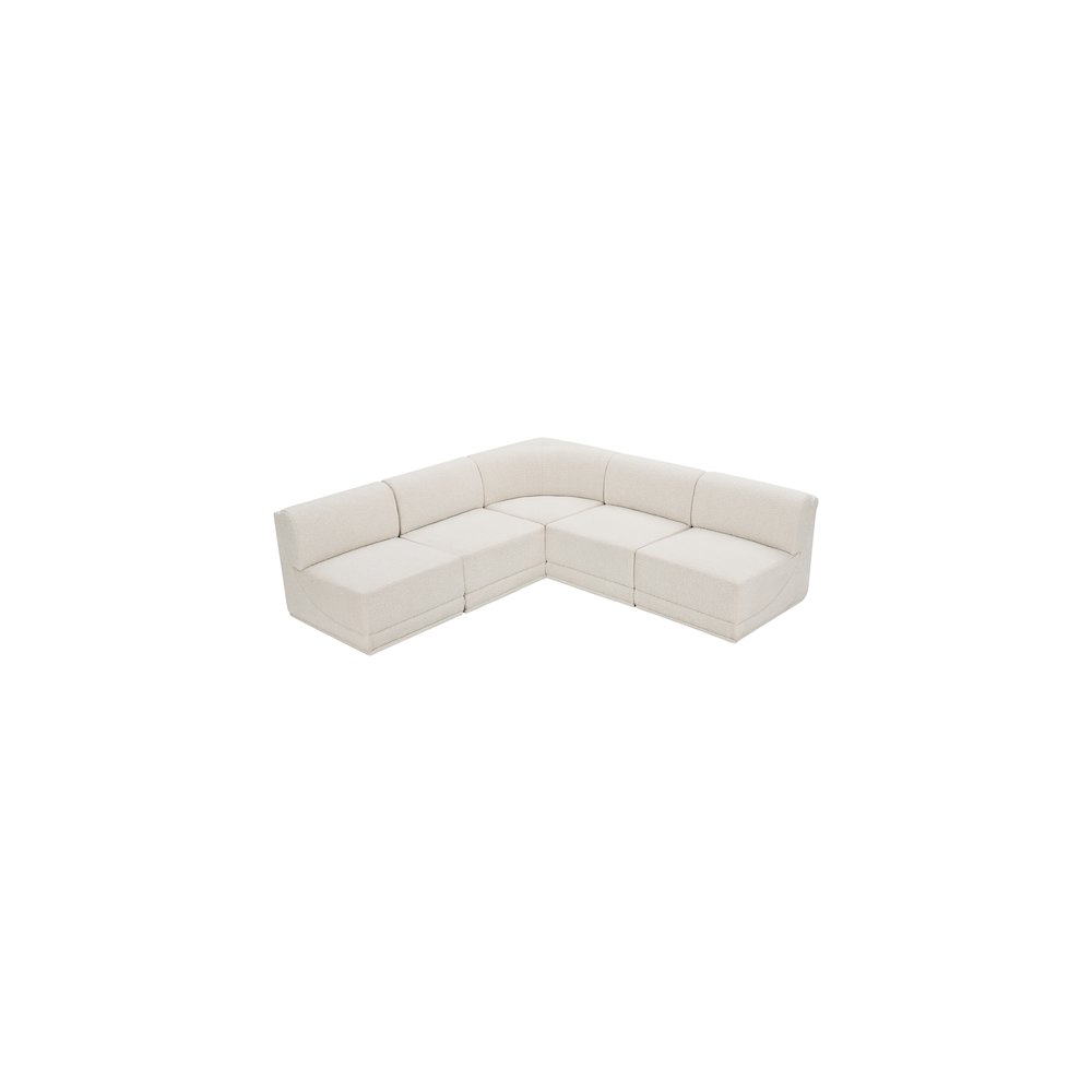 Ollie Cream Boucle Fabric Modular Sectional. Picture 5