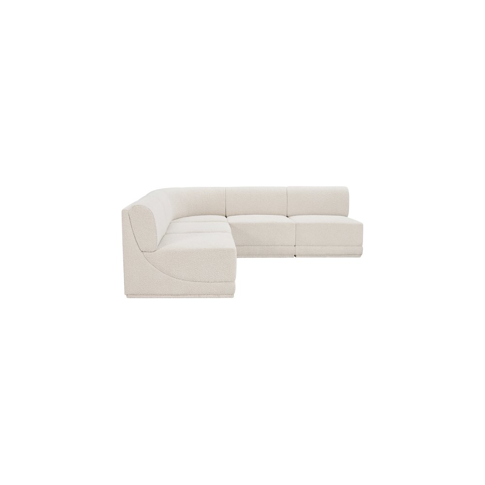 Ollie Cream Boucle Fabric Modular Sectional. Picture 6