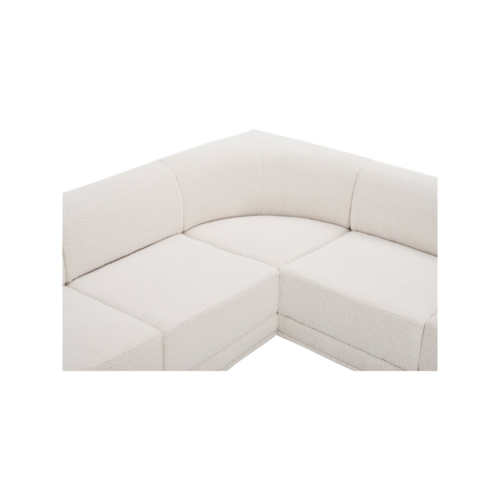 Ollie Cream Boucle Fabric Modular Sectional. Picture 7