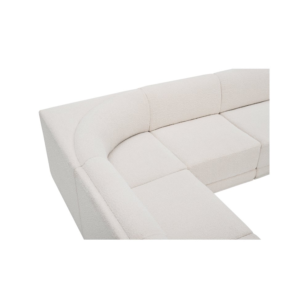 Ollie Cream Boucle Fabric Modular Sectional. Picture 8