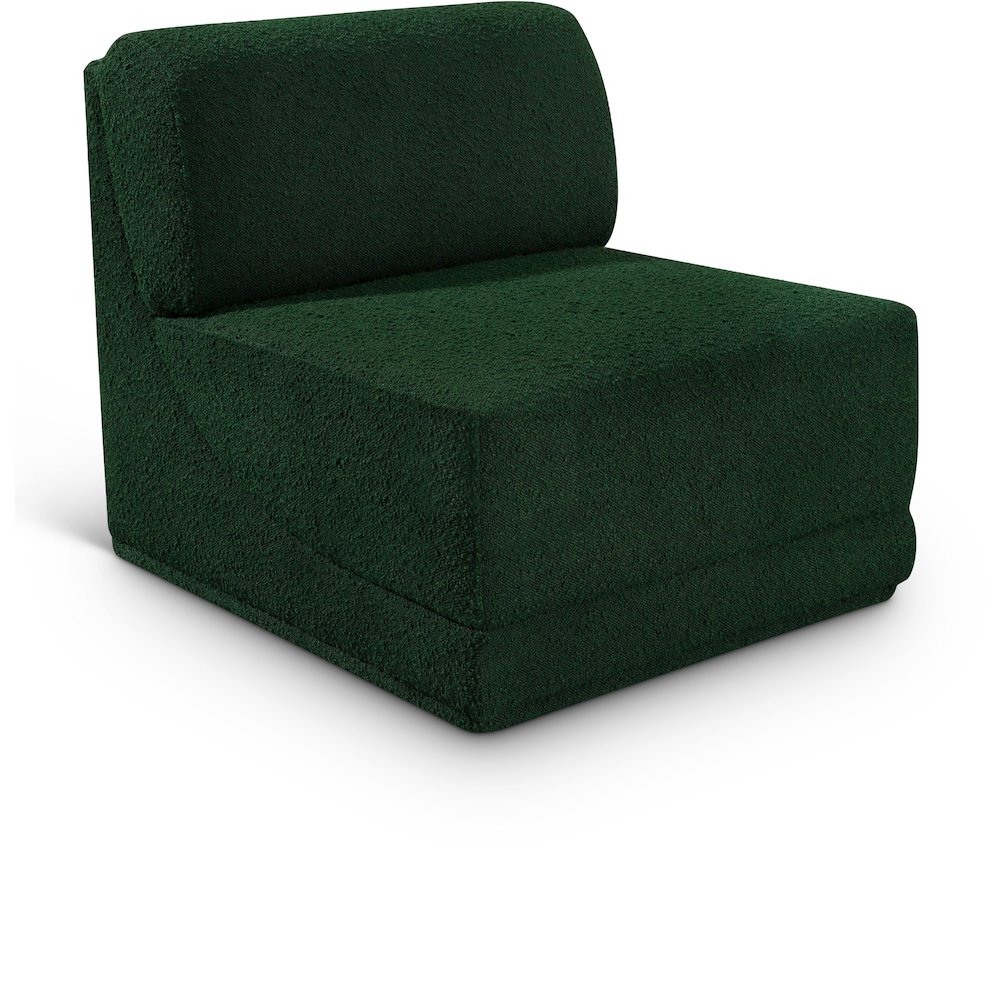 Ollie Green Boucle Fabric Armless. Picture 1
