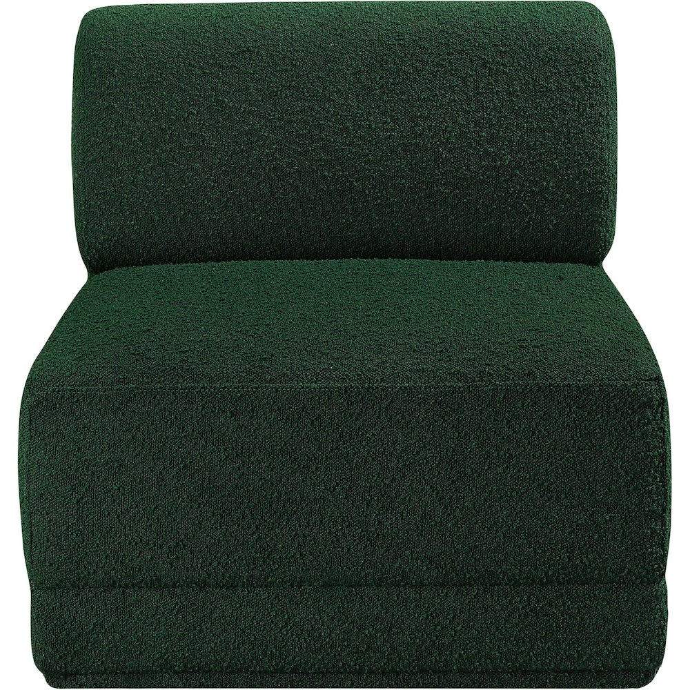 Ollie Green Boucle Fabric Armless. Picture 4