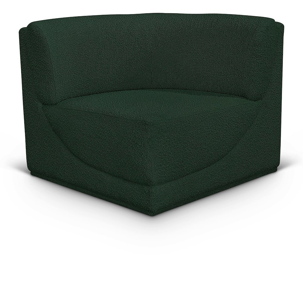 Ollie Green Boucle Fabric Corner. Picture 1