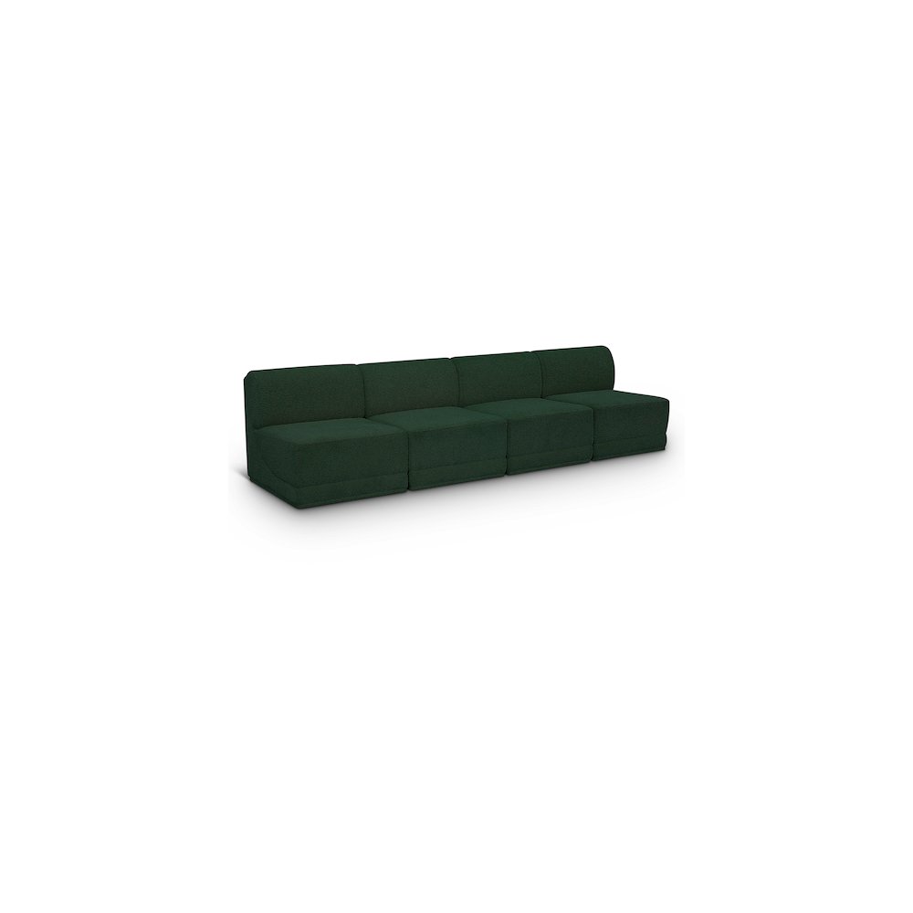 Ollie Green Boucle Fabric Modular Sofa. Picture 1
