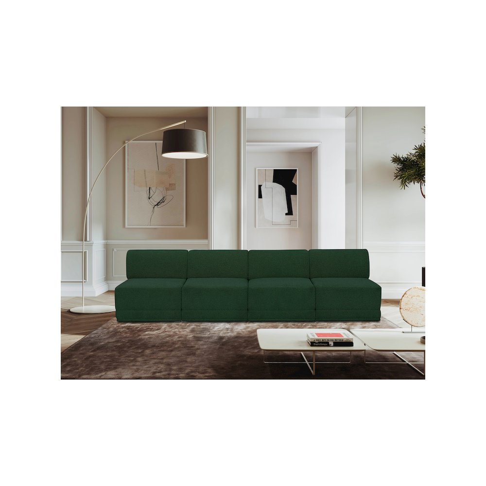 Ollie Green Boucle Fabric Modular Sofa. Picture 2
