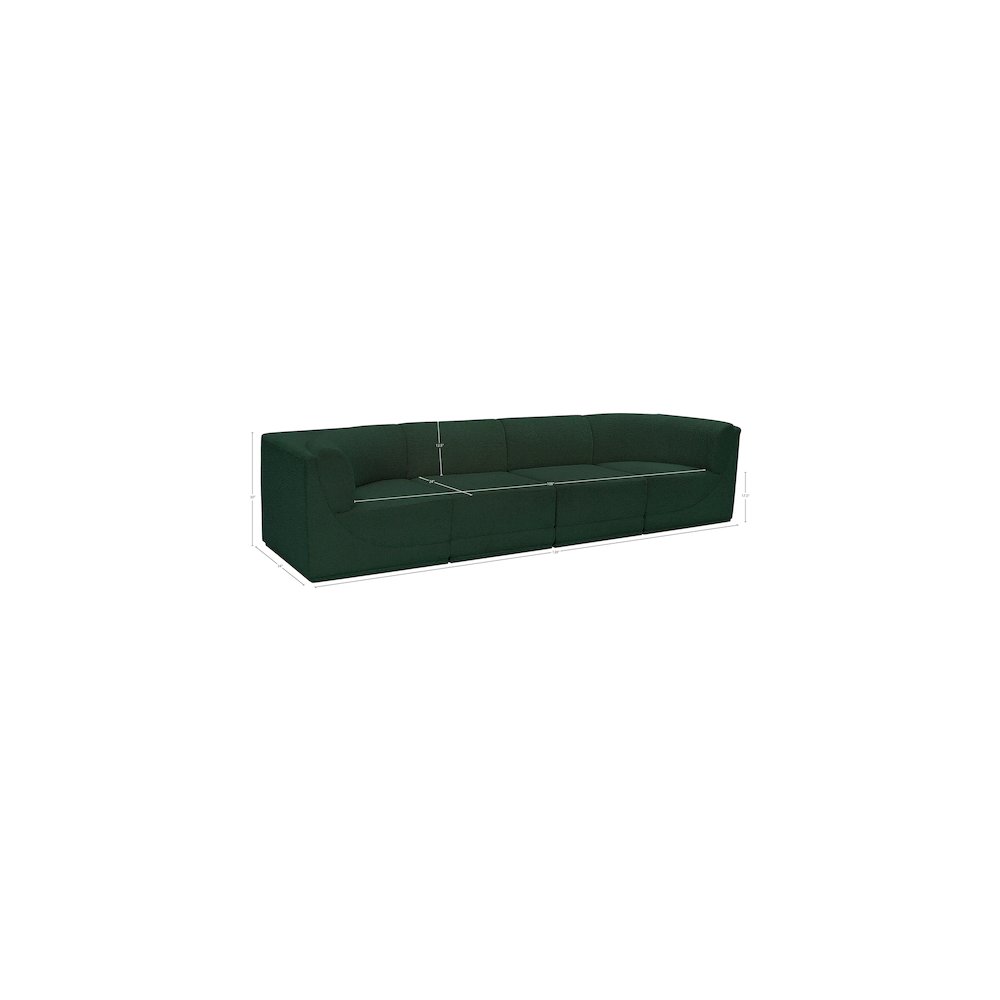 Ollie Green Boucle Fabric Modular Sofa. Picture 12