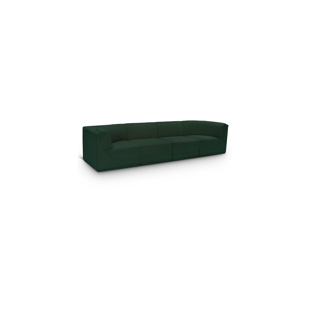 Ollie Green Boucle Fabric Modular Sofa. Picture 1
