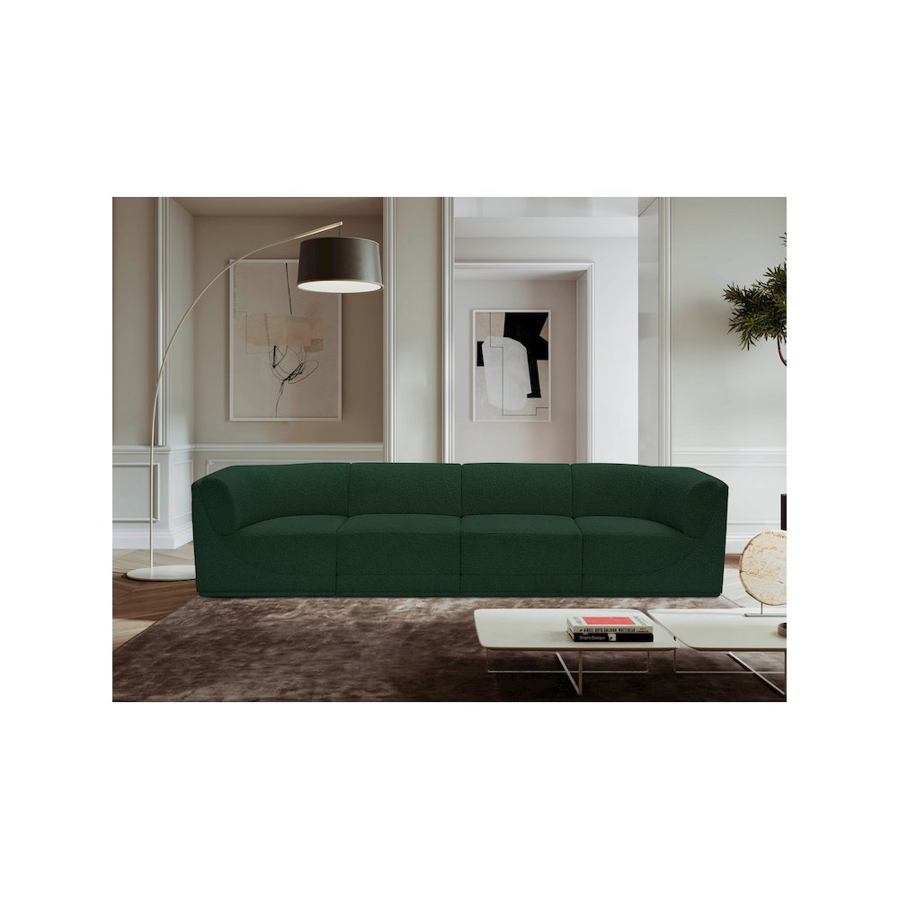 Ollie Green Boucle Fabric Modular Sofa. Picture 2