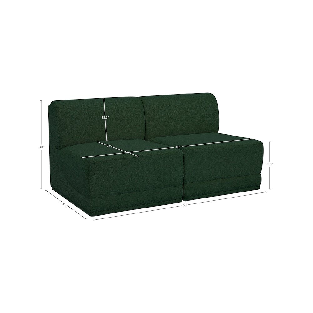 Ollie Green Boucle Fabric Modular Sofa. Picture 8