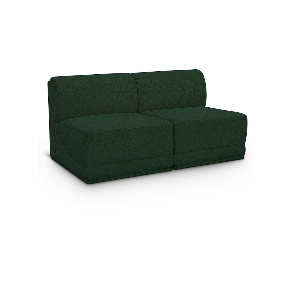 Ollie Green Boucle Fabric Modular Sofa. Picture 1