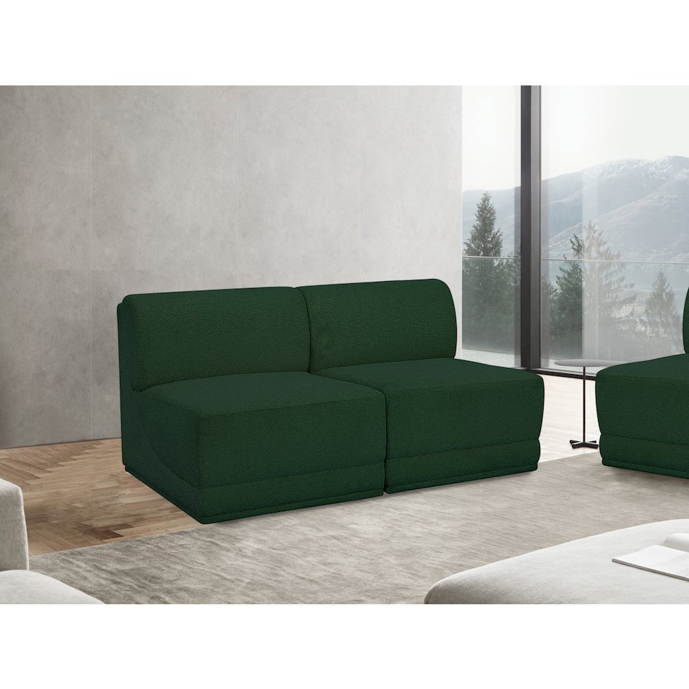 Ollie Green Boucle Fabric Modular Sofa. Picture 2