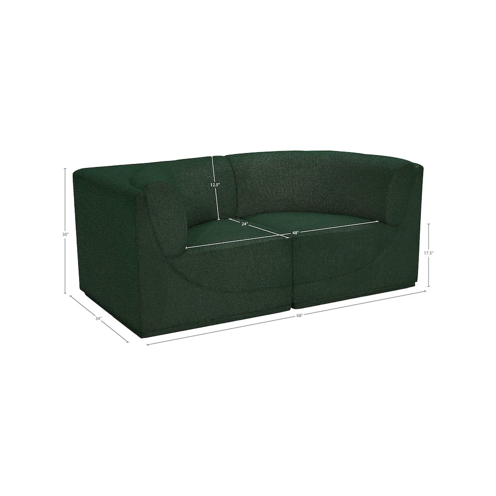 Ollie Green Boucle Fabric Modular Sofa. Picture 10