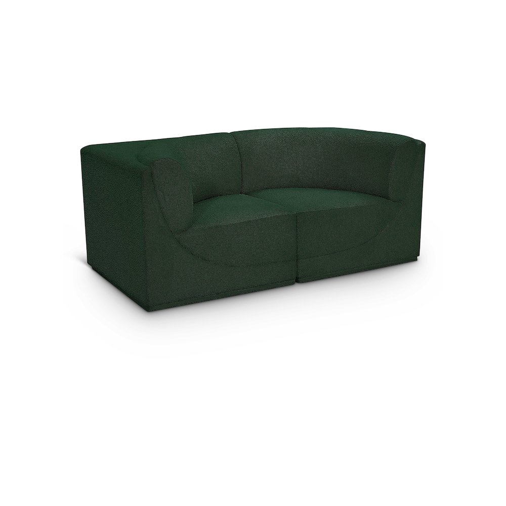 Ollie Green Boucle Fabric Modular Sofa. Picture 1