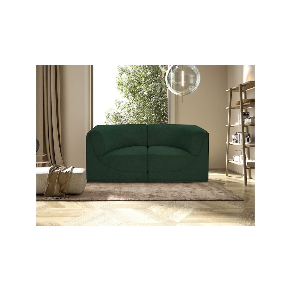 Ollie Green Boucle Fabric Modular Sofa. Picture 2