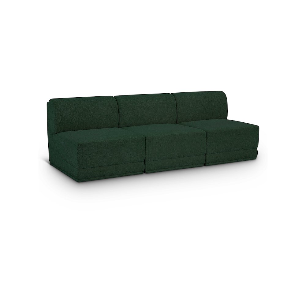 Ollie Green Boucle Fabric Modular Sofa. Picture 1