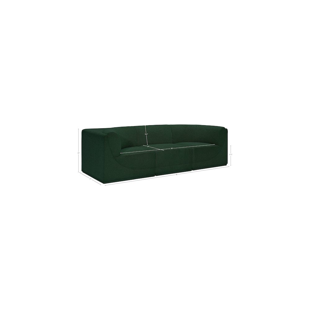 Ollie Green Boucle Fabric Modular Sofa. Picture 12