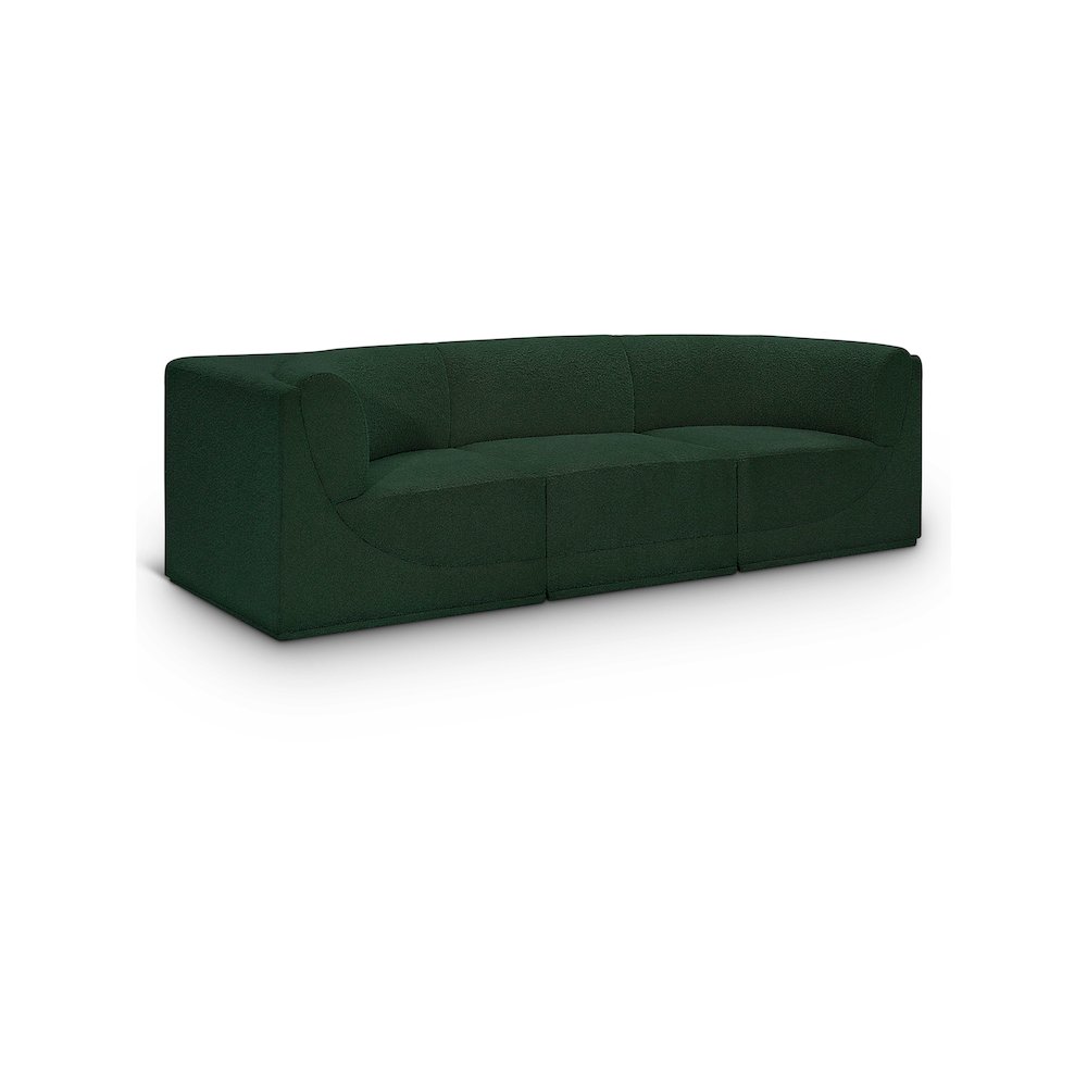 Ollie Green Boucle Fabric Modular Sofa. Picture 1