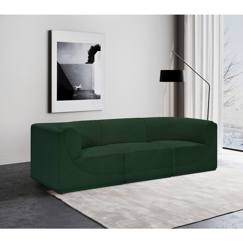 Ollie Green Boucle Fabric Modular Sofa. Picture 2