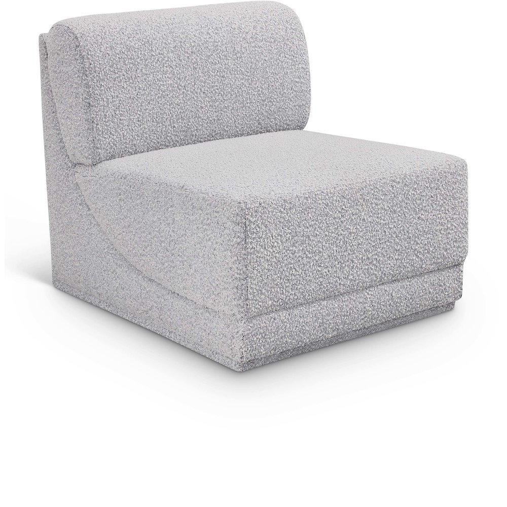 Ollie Grey Boucle Fabric Armless. Picture 1