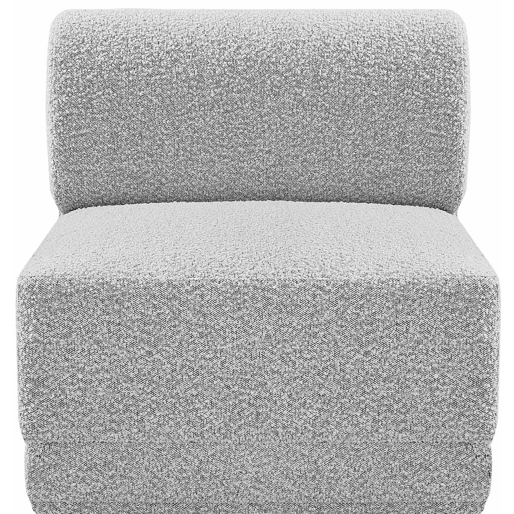 Ollie Grey Boucle Fabric Armless. Picture 4