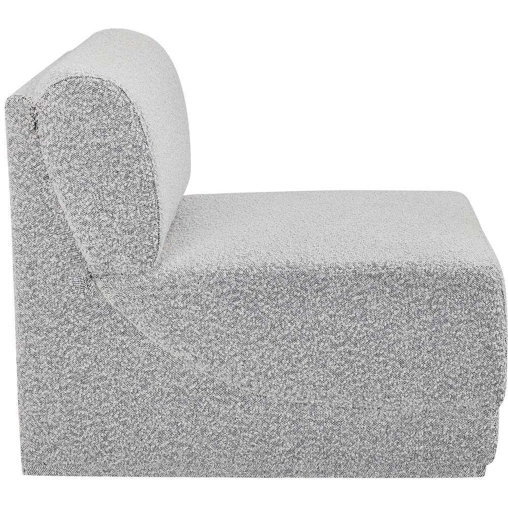 Ollie Grey Boucle Fabric Armless. Picture 5
