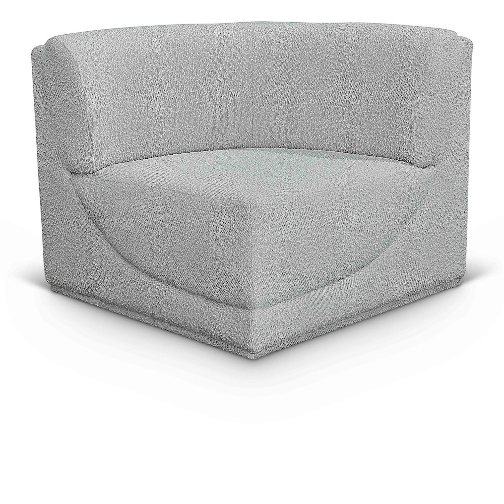 Ollie Grey Boucle Fabric Corner. Picture 1