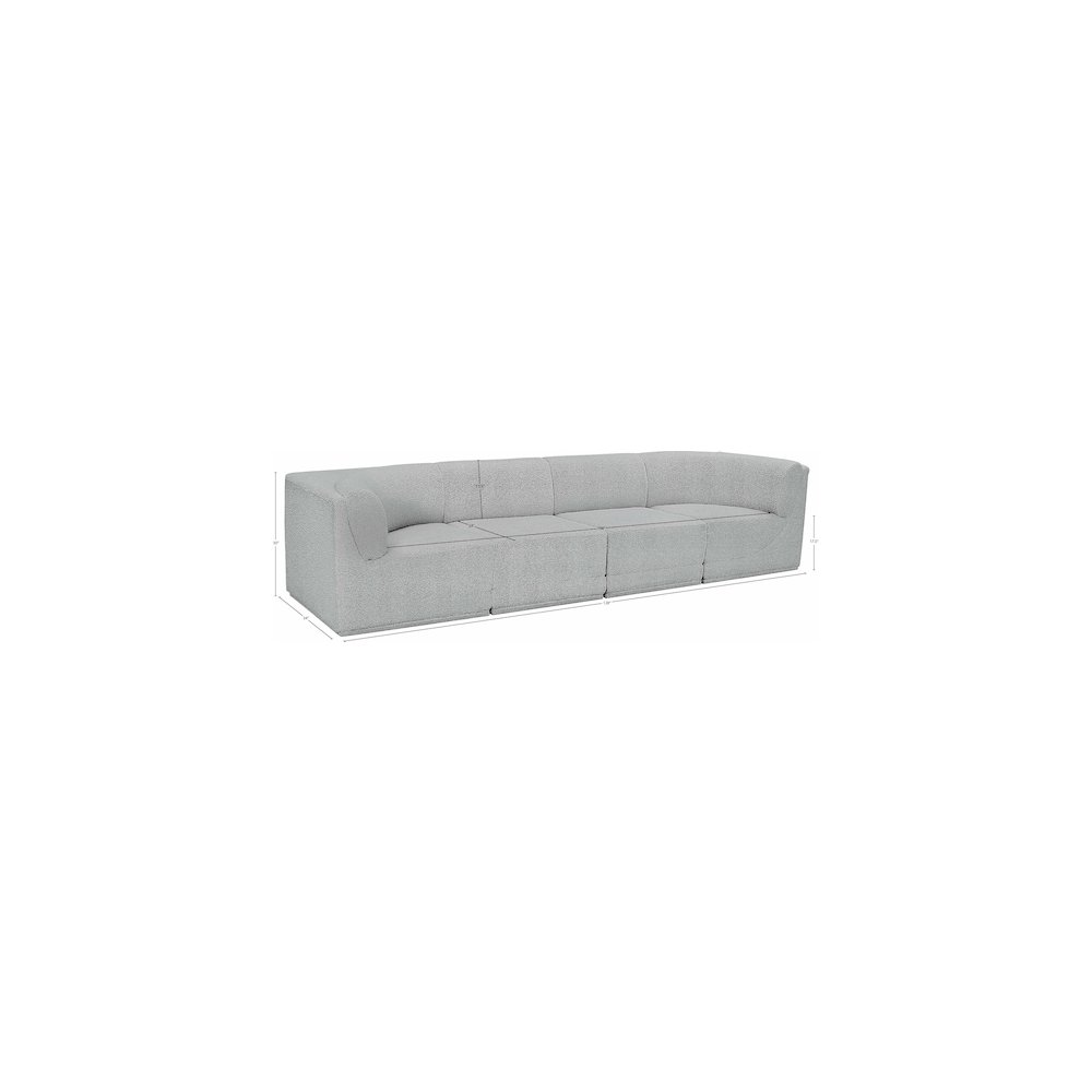 Ollie Grey Boucle Fabric Modular Sofa. Picture 12
