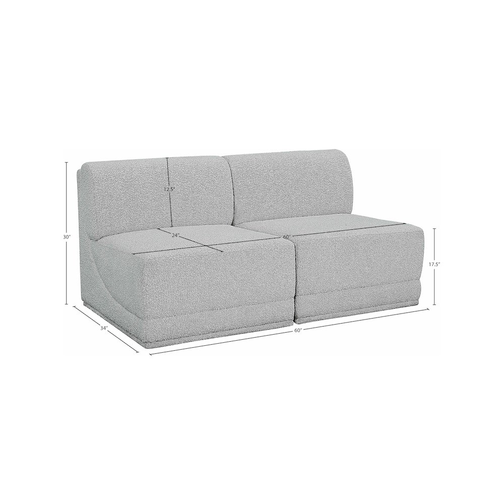 Ollie Grey Boucle Fabric Modular Sofa. Picture 8