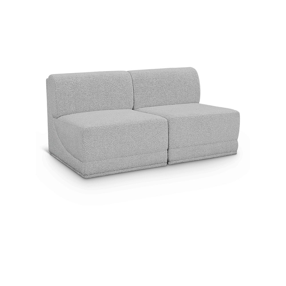 Ollie Grey Boucle Fabric Modular Sofa. Picture 1