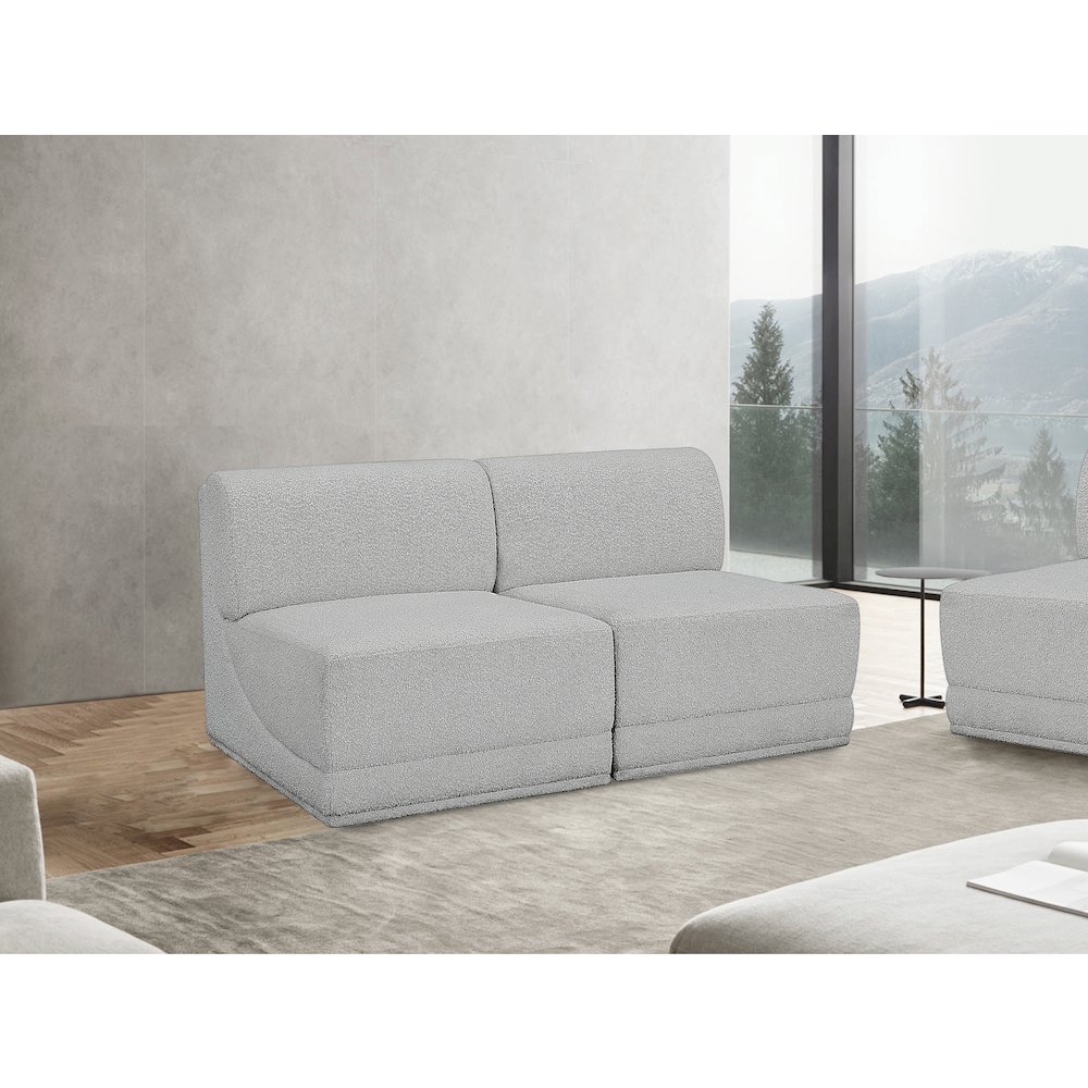 Ollie Grey Boucle Fabric Modular Sofa. Picture 2