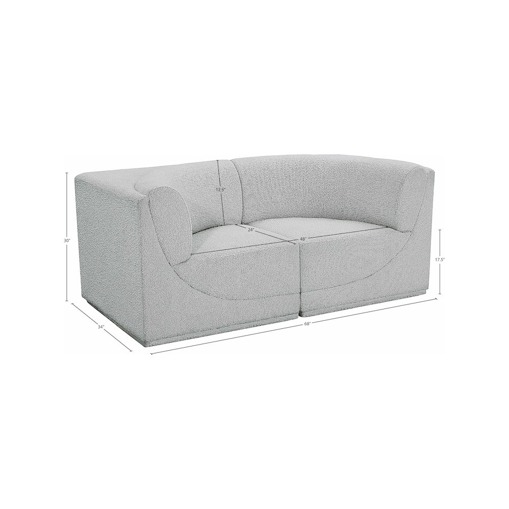 Ollie Grey Boucle Fabric Modular Sofa. Picture 10
